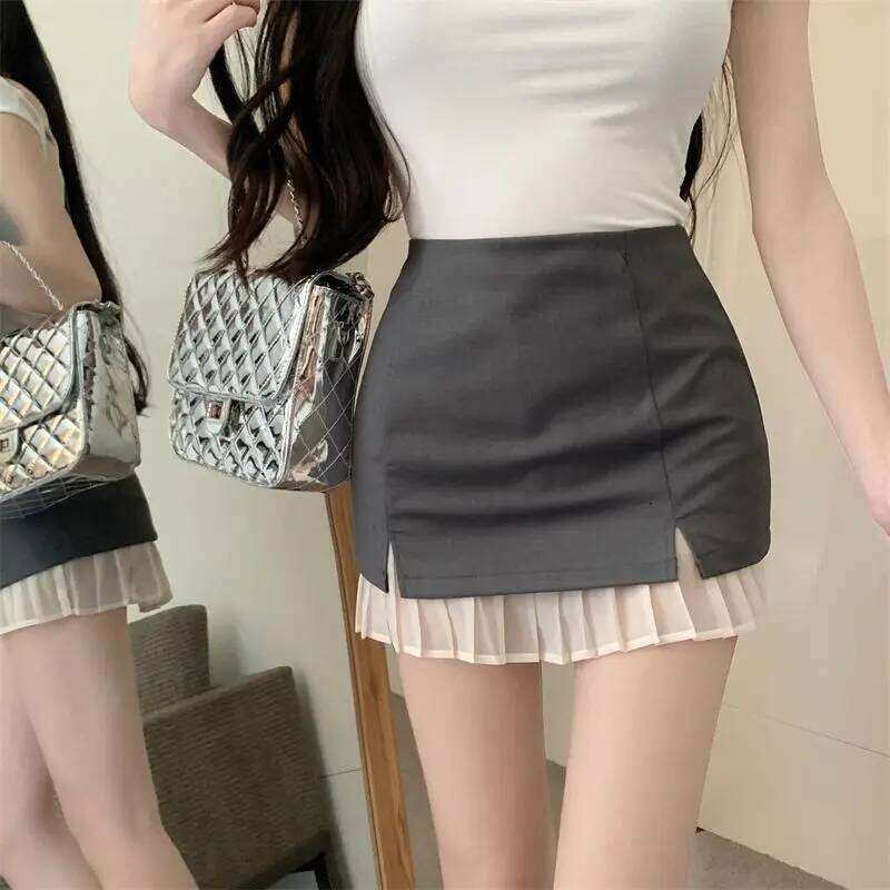 Design-sensual Mesh Splicing for Women's College Style Sexy Slim Short New Small Skirt Pants XJ260309