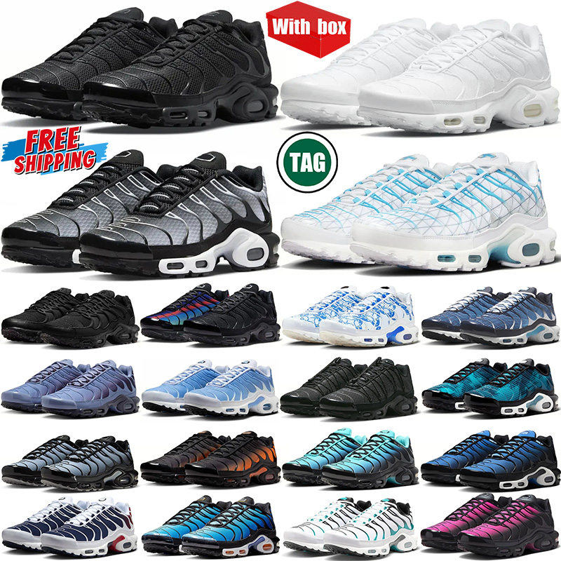 Free shipping with box tn running designer shoes men women tns 3 sneakers tnss triple black dark obsidian mens womens outdoor sports trainers