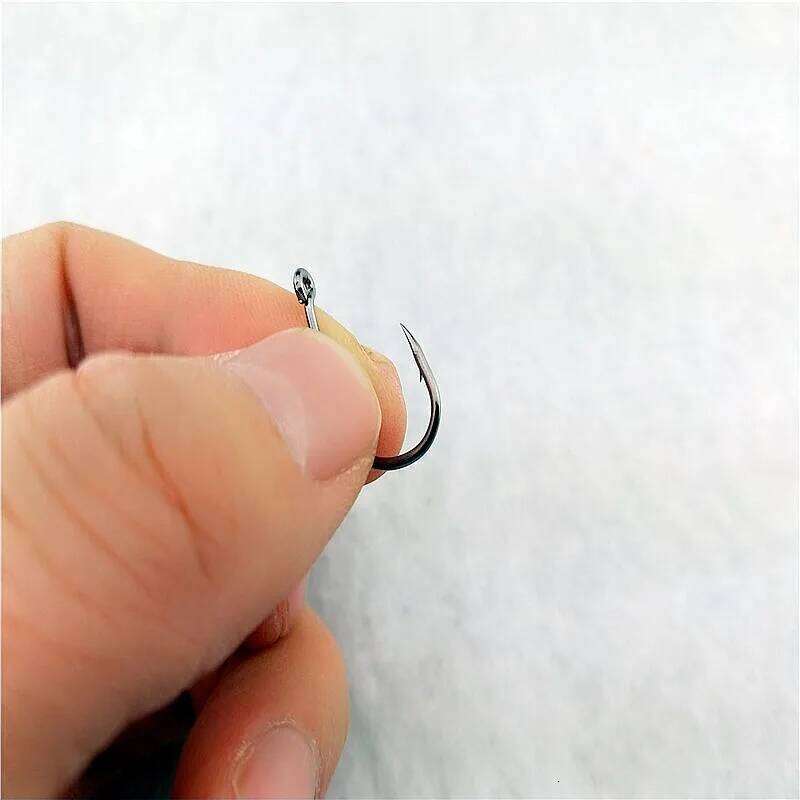 120pcs High Carbon Steel Fish Efficiency Barbed 3#-12# Fishhooks With Hole Jig Carp Fly Fishing Hook Worm Pesca Tackle S260305