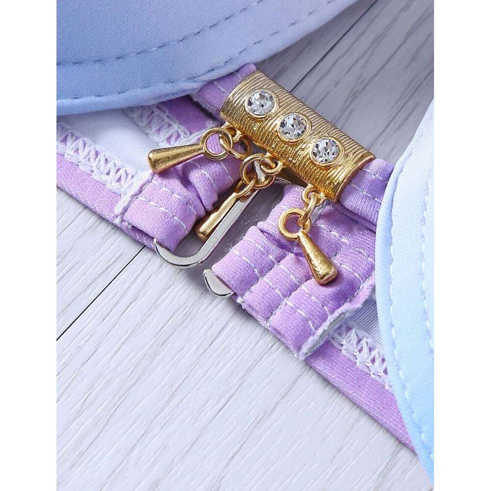 Mermaid Style Fashion Women Two Pieces Bikini Set Gradient Color Shell Halter Swimsuit Girl Swimwear Sports Beach Clothing 2023 XJ260206