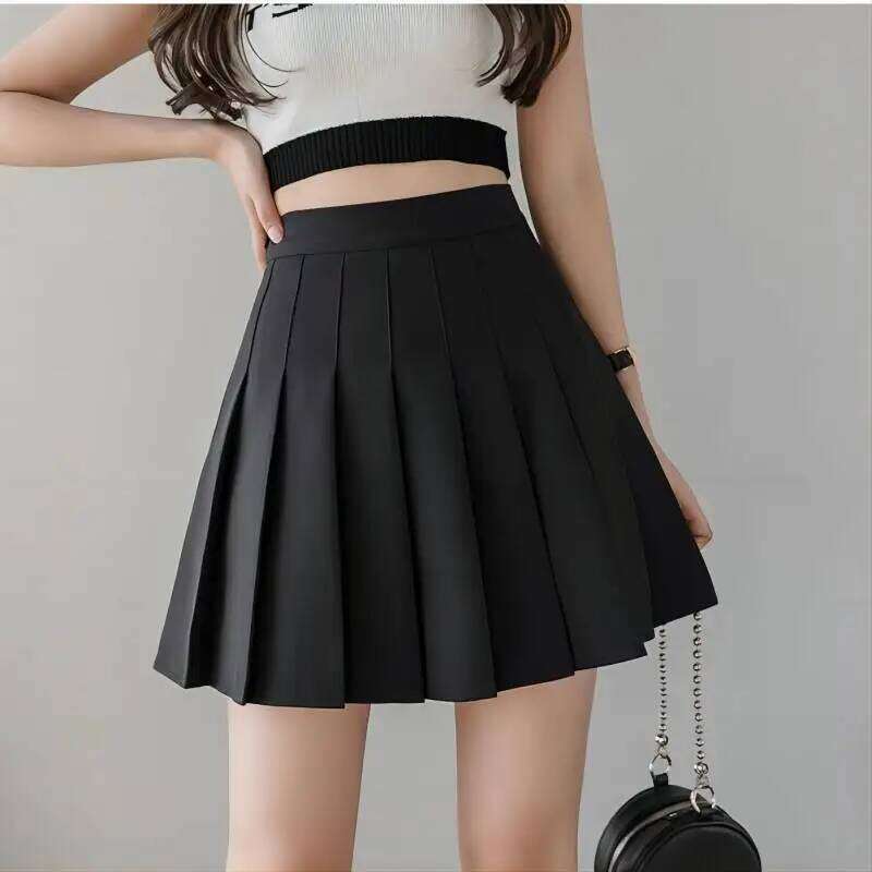2024 New Women's High Waisted Pleated Summer Retro Mini Korean Tennis Student Leg Length Design Dance Skirt XS~3XL XJ260309