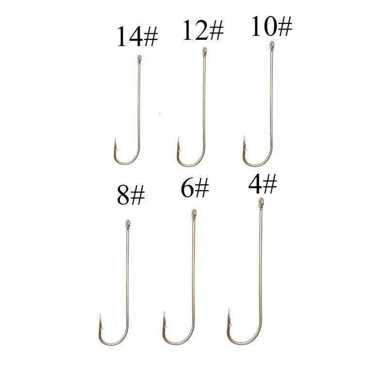 Ackibbik 100pcs Long Shank Live Bait Sea Fishing Worm Hook Freshwater Fishhook for Bass Trout Catfish S260305