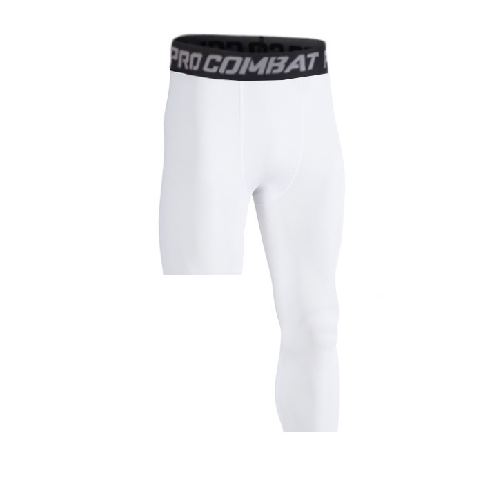 High-elasticity mens 7/8 length compression tights fitness sports gear autumn and winter quick-dry basketball base layer pants popular for running2511