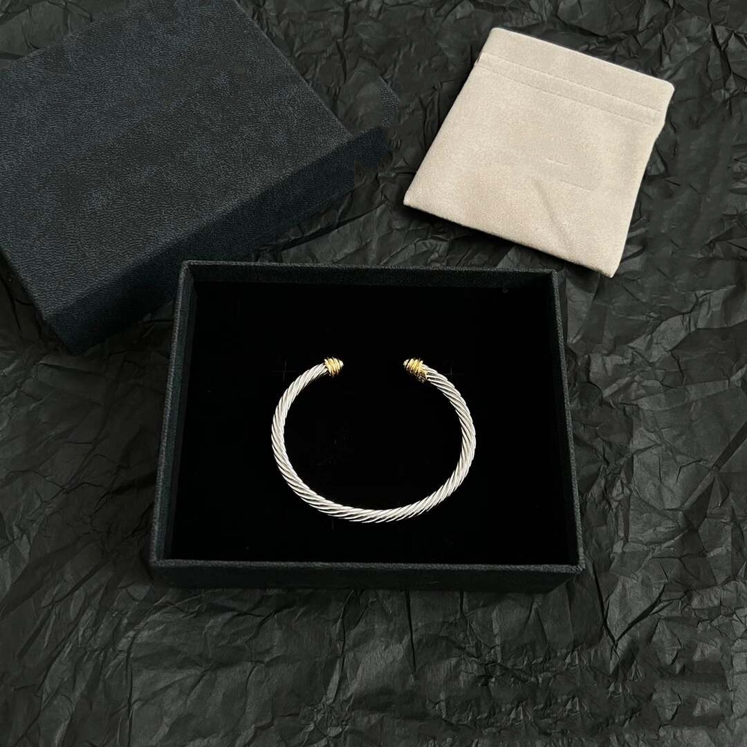 Men Davidly Bracelet Designer Open Bracelet With Box Man Wire Bangles High Quality Jewelry For Women Cross Bangle Bracelet Christmas Gifts Women Jewelry