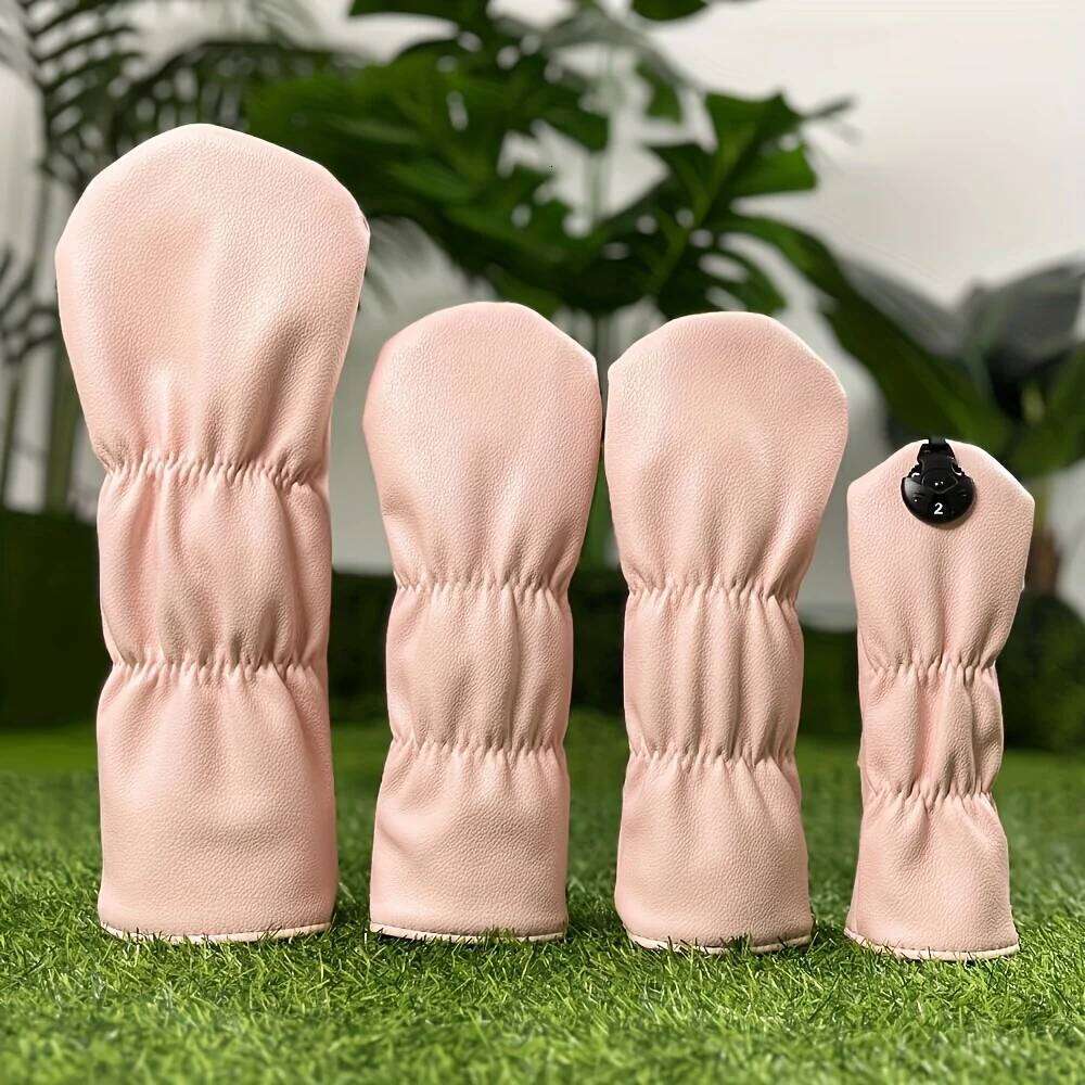 Club Head Covers: Fairway Wood Headcovers for Driver No.1/Fairway No.3/5 - PU Fabric, Elastic Closure 26Y0309