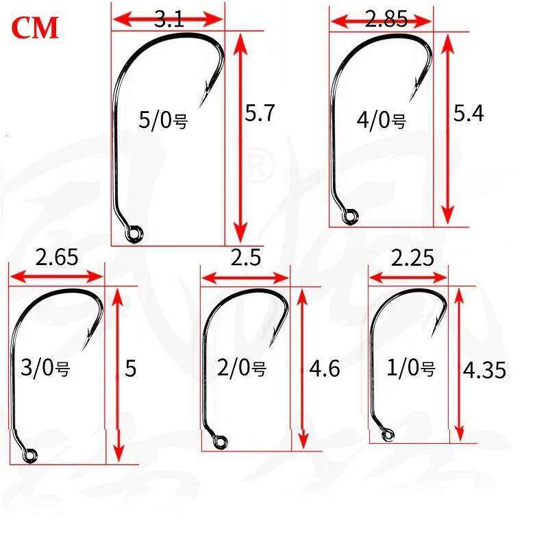 50pc/ Set Carbon Steel Wide Crank Offset Fishhook for Soft Worm Lure Barbed Hook carp Fishing Hooks Tackle S260305