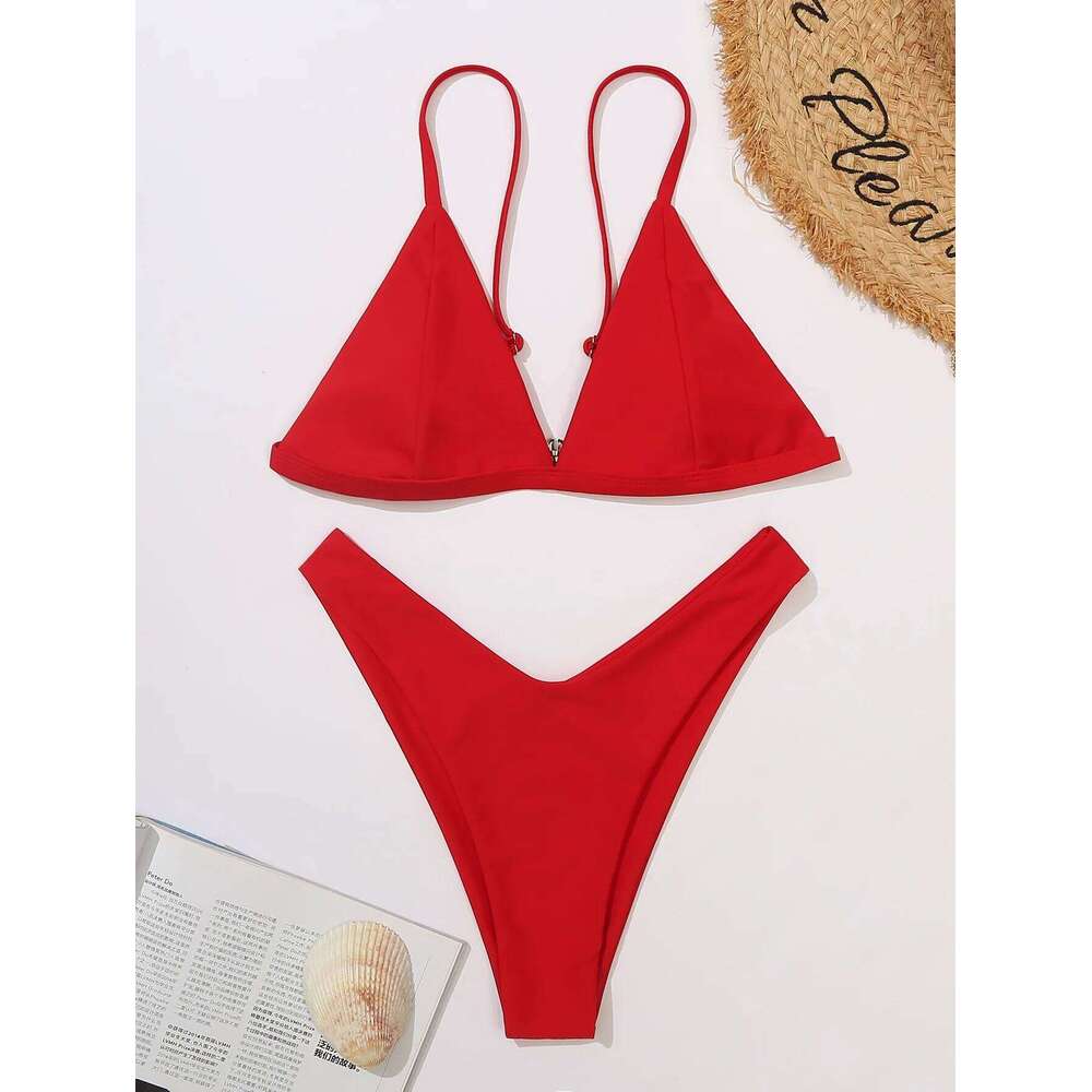 Sexy Black Red Micro Bikini 2026 Women Halter Push Up Bra Thong Swimsuit Summer Beach Bathing Suit Holiday Two Piece Swimwear XJ260206