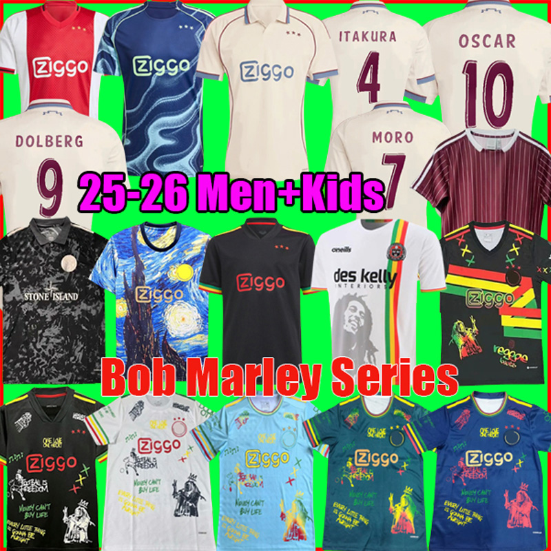 Ajax Soccer Jersey football jerseys shirt kit Amsterdam 25 26 ajaax maillot Ajaox 2025 2026 Kids kit Ston e aajax bob marley Island uniforms