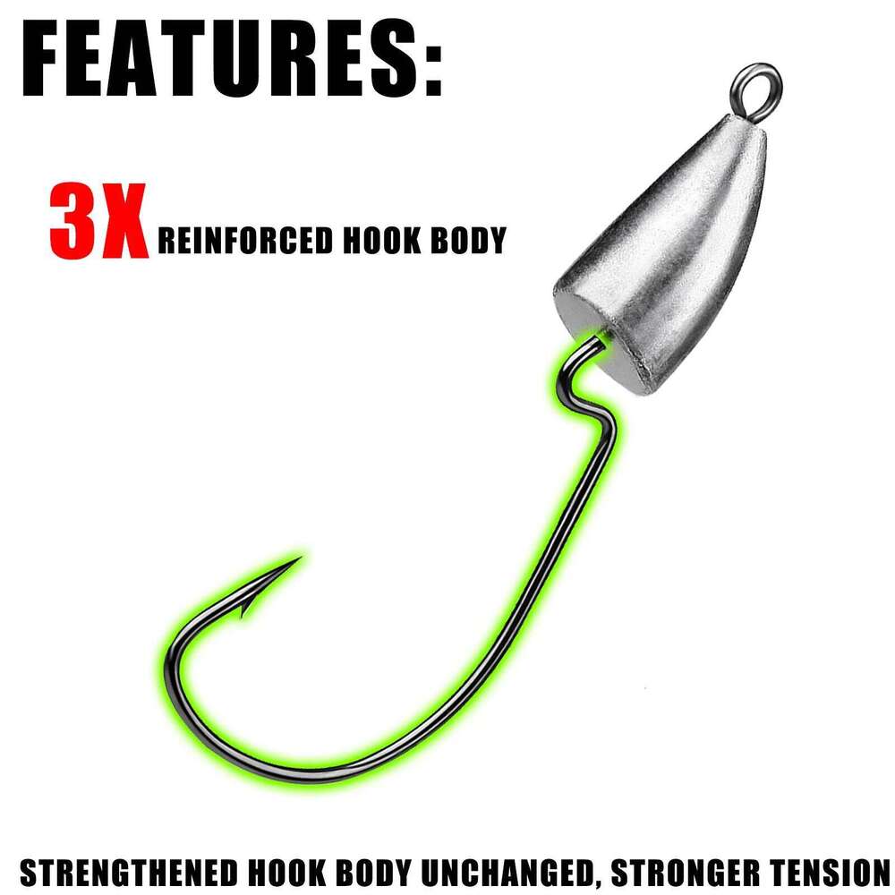 Jighead Fishhooks 10Pcs/lot 1.75g-14g Worm Hook Soft Lure Jig Head Hooks Artificial Bait Fishing Tackle Pike Fish S260305