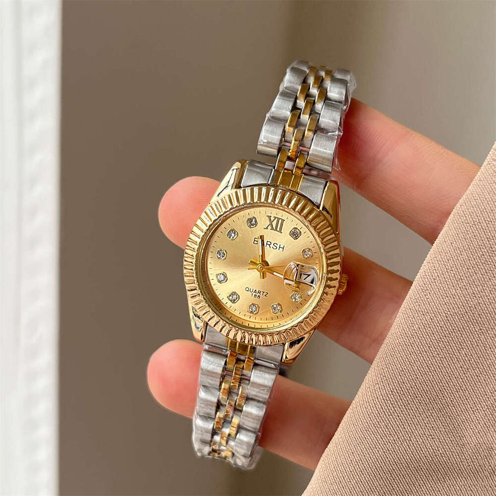 Sliver Round Dial Women's with Calendar, Steel Design Strap, Vintage Style, Simple and Elegant Ladies' Quartz Watch