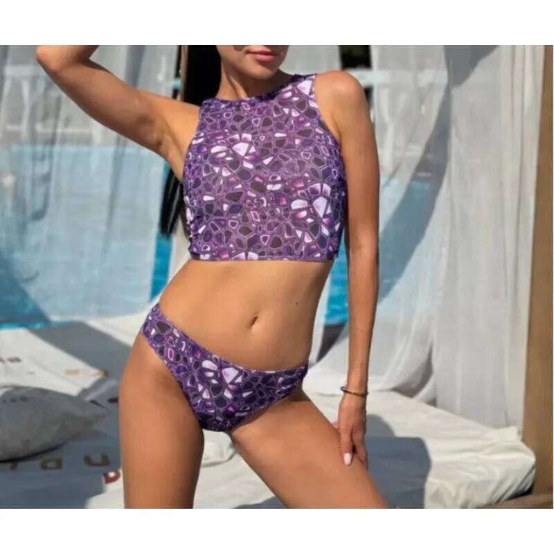 2025 Womens Two-Piece Swimsuit Bikini Set With Headband SPF Fabric UV Protection Swimwear Bathing Suit Beachwear Beach Outfit XJ260206