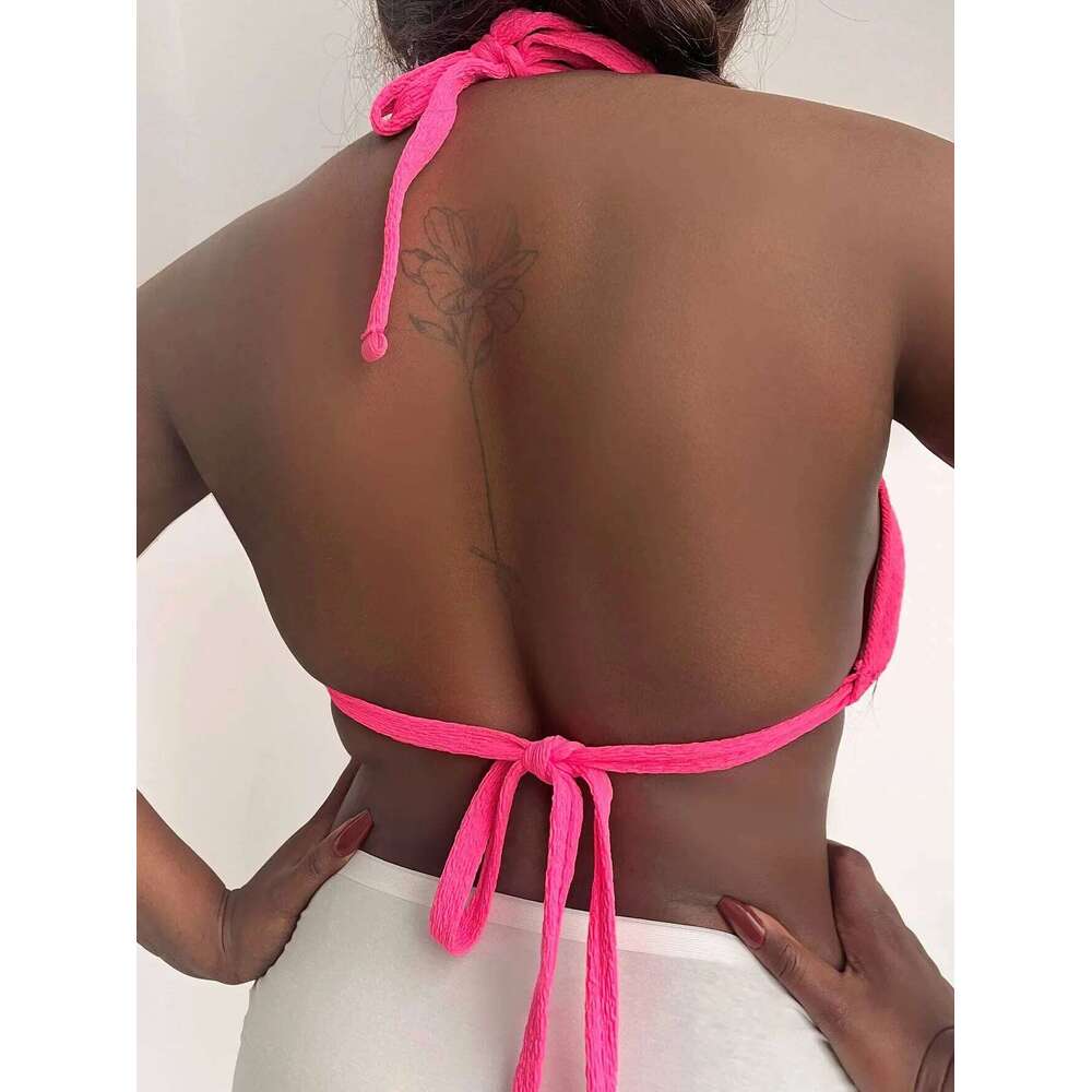 2025 Sexy Women Big Cups Bikini Top Only Push Up Swimwear Padded Plus Size Swimsuit Bandage Bathing Suit Beachsuit Female Summer XJ260206