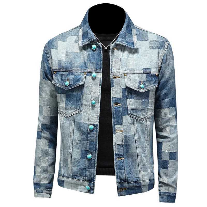 Mens Casual Cotton Denim Jacket 2026 Spring Autumn Youth Streetwear Retro Blue Color Jeans Cowboy Top Coat M260309