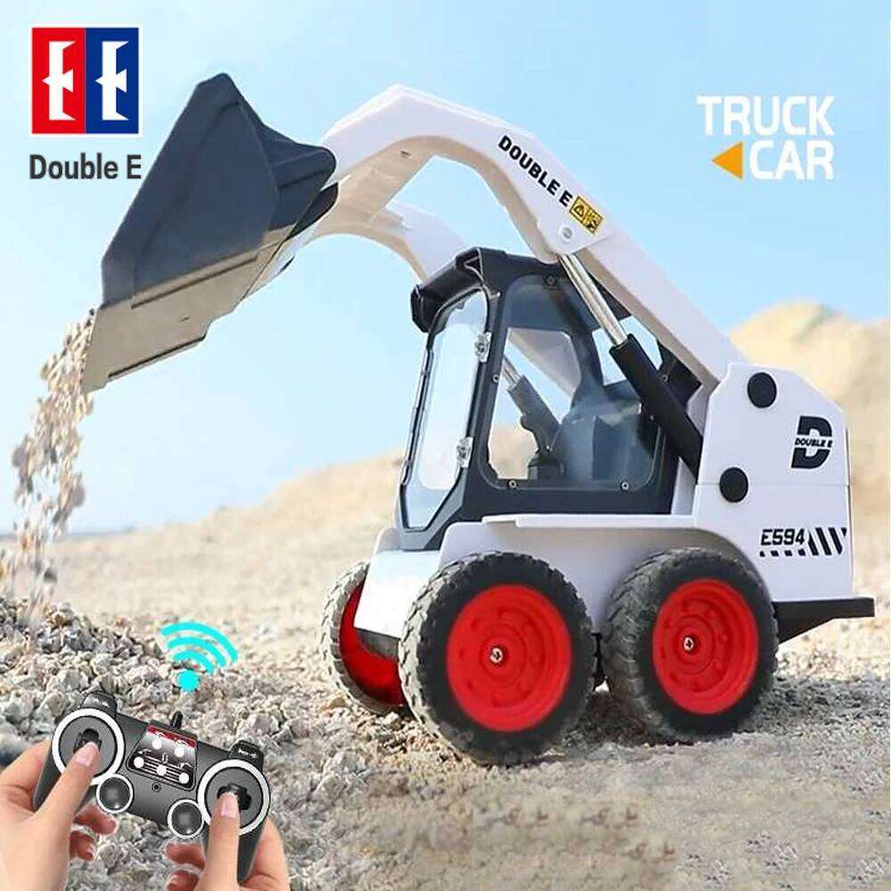 Double E E594 1:14 Remote Control Slip Loader Toy Car RC Truck Engineering Vehicle Skid Steer Excavators Toys for Boys Gifts C260306
