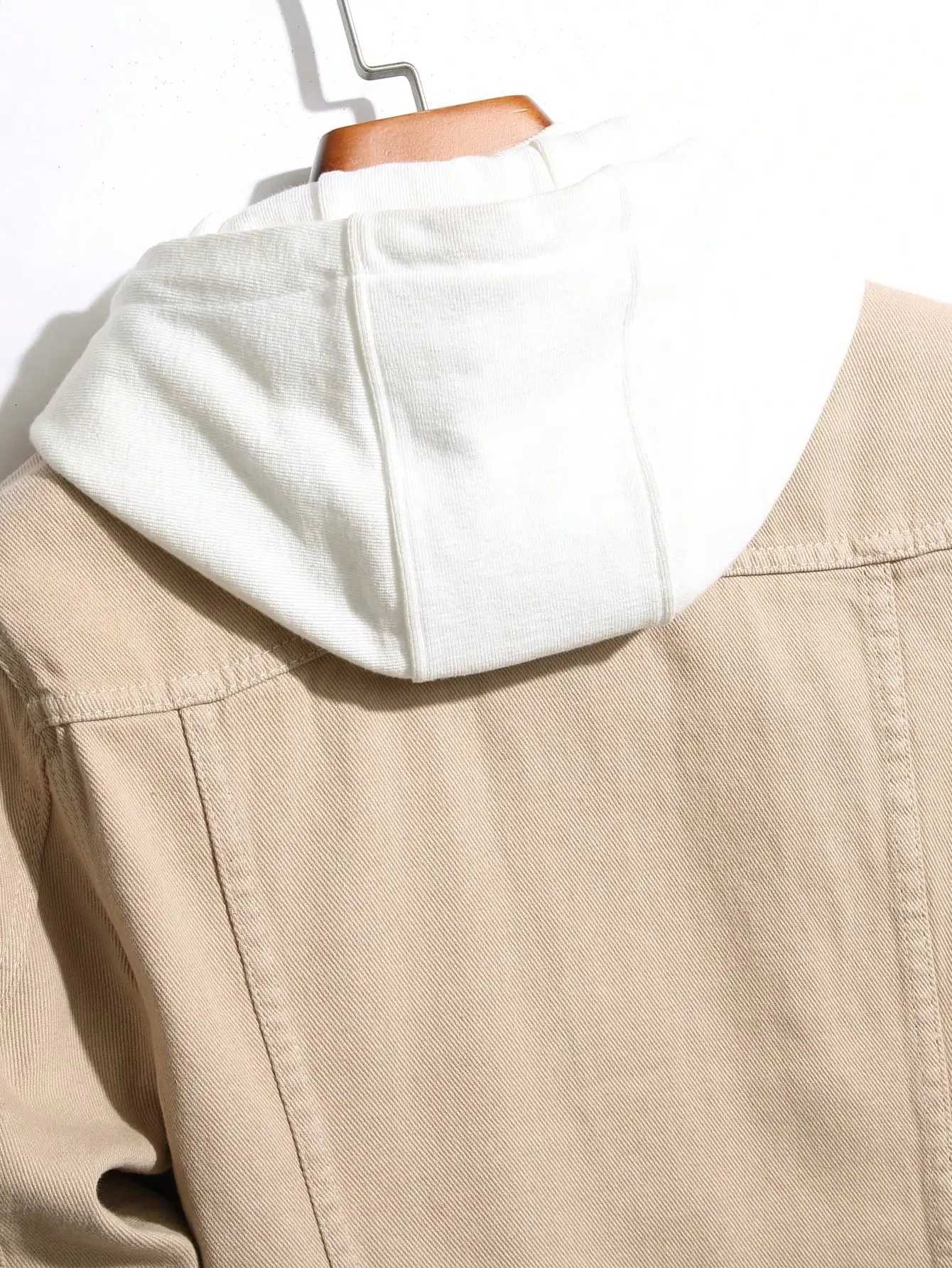 ens denim jacket for spring and autumn Khaki simple coat For daily casual wear with a street - casual and trendy style M260309