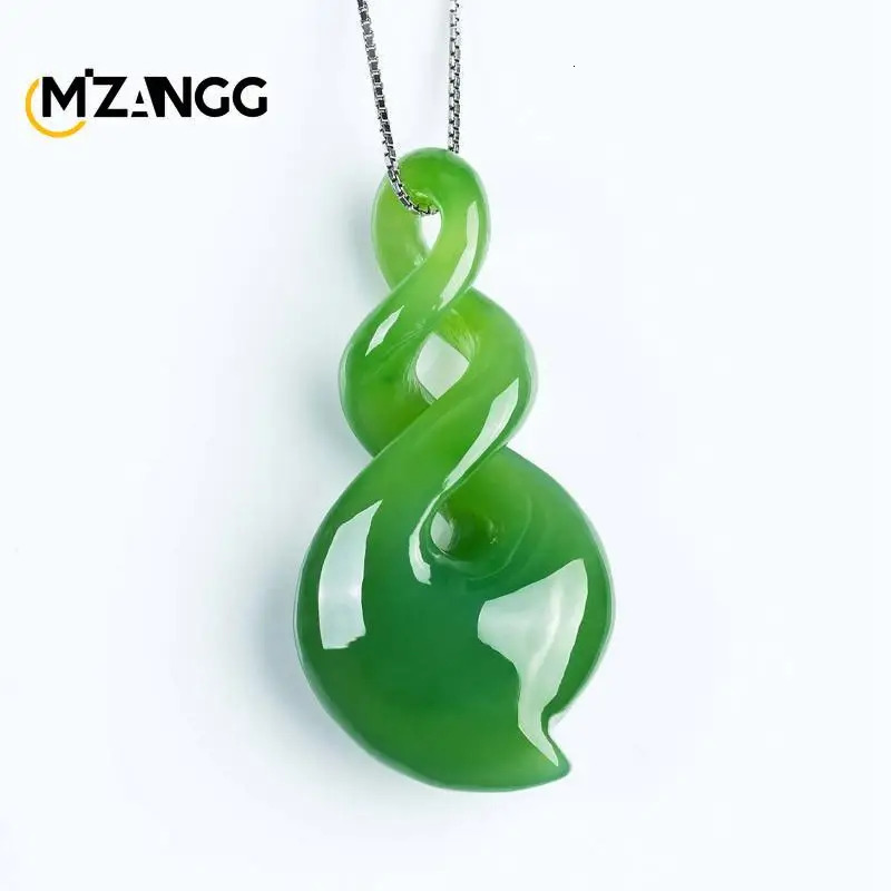 Natural Handcarved Green Jade Pendant Lucky Wealth Fashion Ladies Necklace Men Personalized White Amulet Holiday Gift 260309