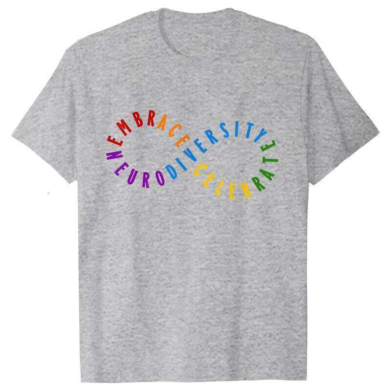 Autism Acceptance Rainbow Infinity Symbol Print Women T-shirt Short Sleeve Graphic T Top Summer Shirt Tshirts Female Tee T-Shirt XJ260306