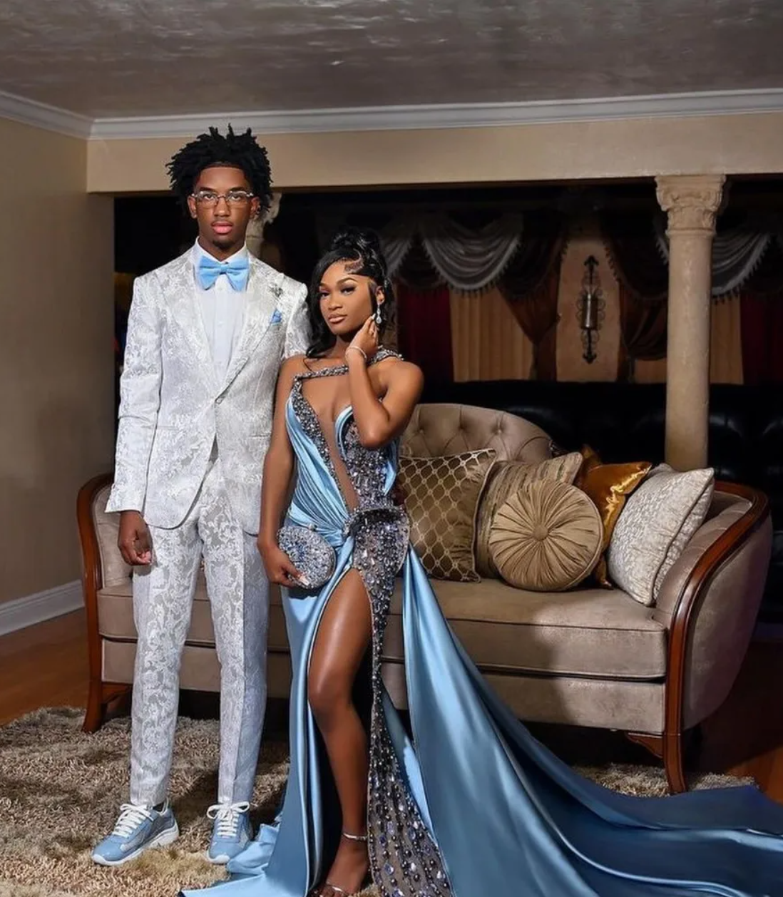 Aso Ebi 2026 Sky Blue Mermaid Prom Dresses One Shoulder Beaded Satin Sequined Evening Formal Party Second Reception Birthday Gowns Dress For Special O