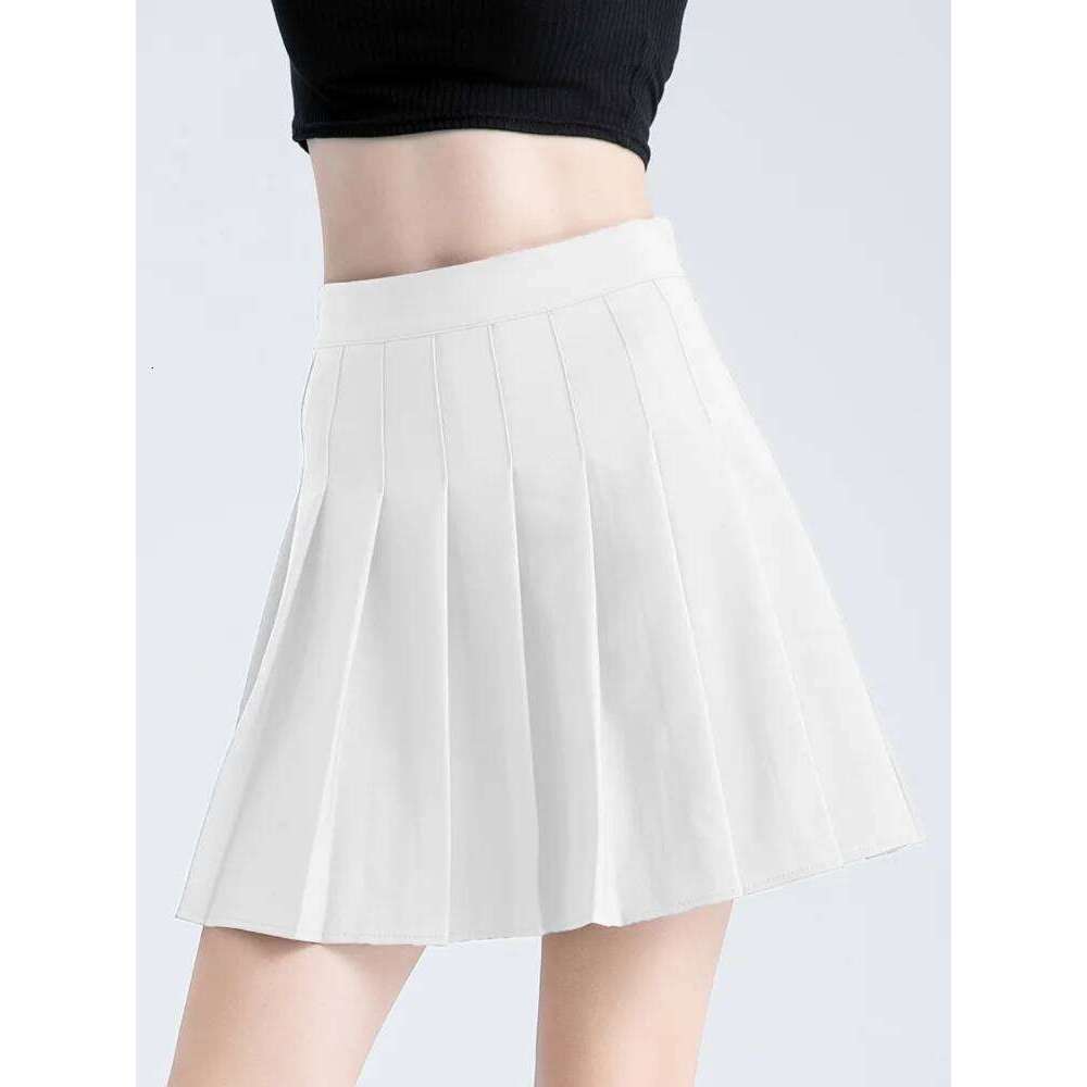 Women's Korean Style Miniskirt A-line Rokken College Girls Falda Short De Mujer Black Pleated Skirt with Shorts XJ260309