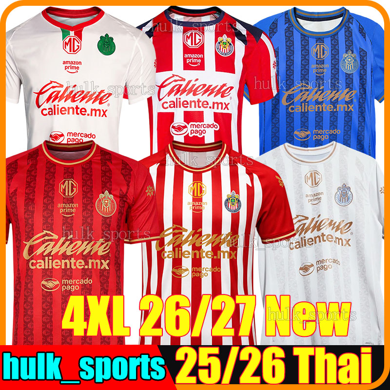 4XL 25/26/27 Deportivo Guadalajara Chivas 4th Soccer Jerseys LIGA MX A.GONZALEZ ALVARADO B.GONZALEZ ALVAREZ D.AGUIRRE S.SANDOVAL PADILLA men kids kits Football Shirts