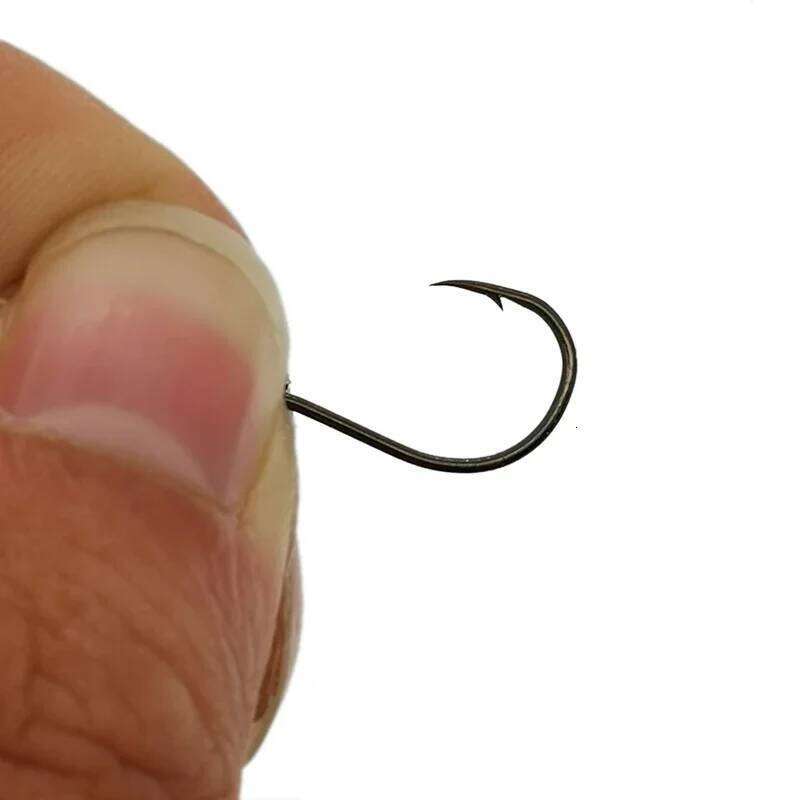 12pcs/lot Size 4#-12# for Fishing Lure Replacement Single Fish Bait Inline Hook Big Eye High Carbon Steel Tackle S260305