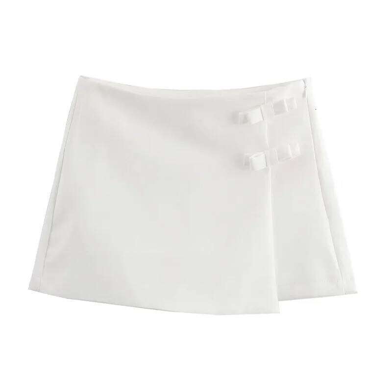 HXAO Women's Spring Mini 2025 Summer White Pink Bow Short Fashion Casual Elegant Party Mid Waist Y2k Skirts XJ260309