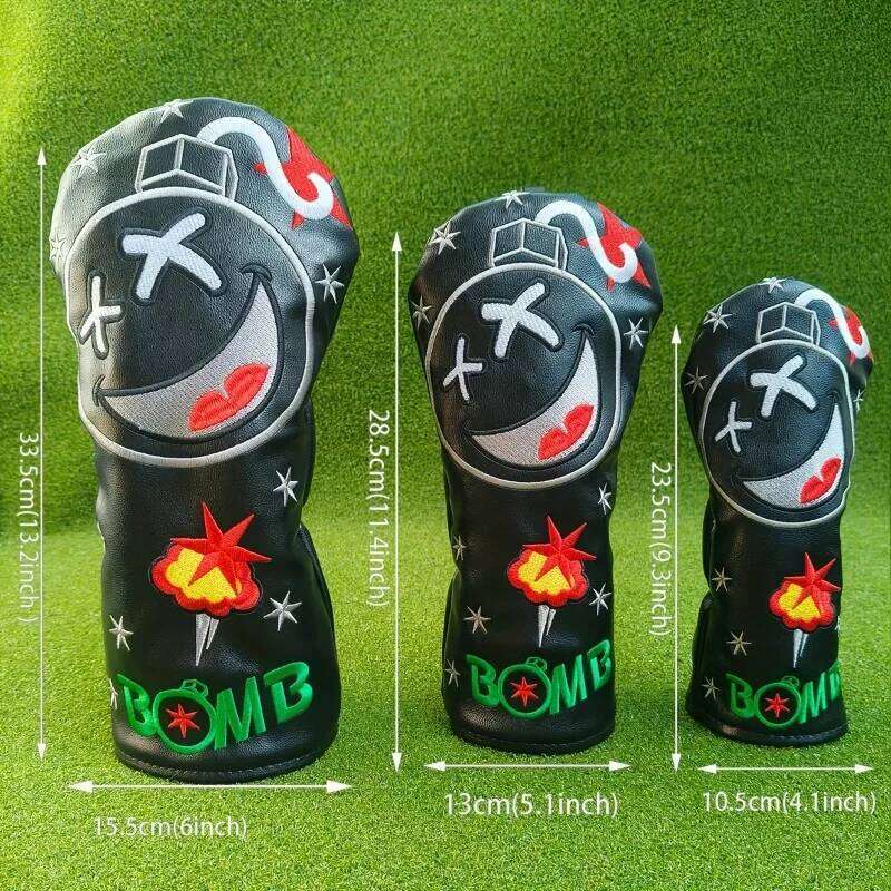 Golf cover, durable protective cover with smile pattern design, accessories, better protecting the golf club 26W0309