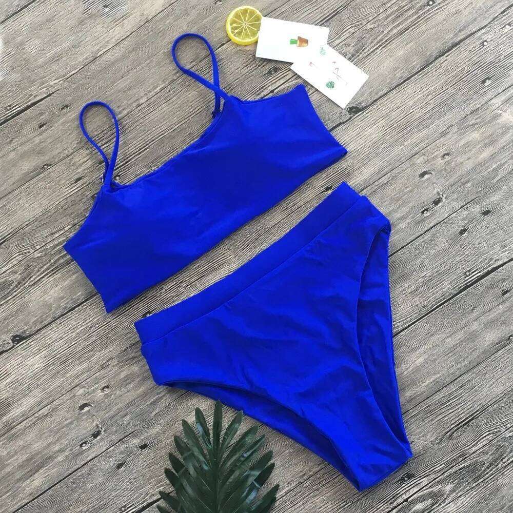 New 2024 Split Swimwear Solid Color Hollow Out Bikini Sexy Backless Swimsuit Set For Woman Girl XJ260206