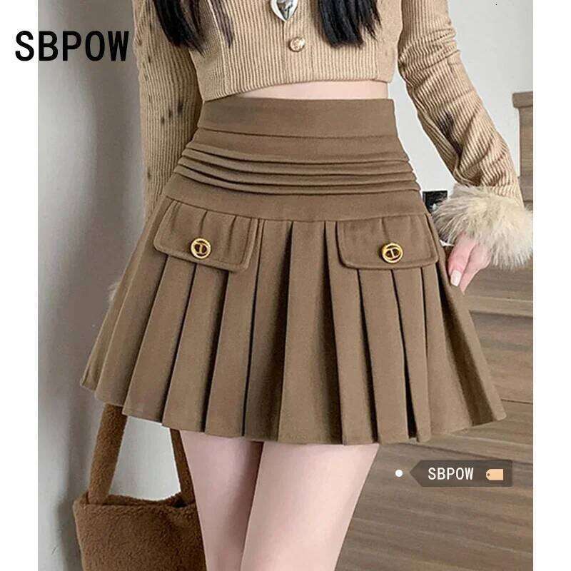 Quality Luxury Women Pleated Skirt Woolen Spring Korea Style Cheerleading Girl A-Line White High Waist Shorts Mini Skirts XJ260309