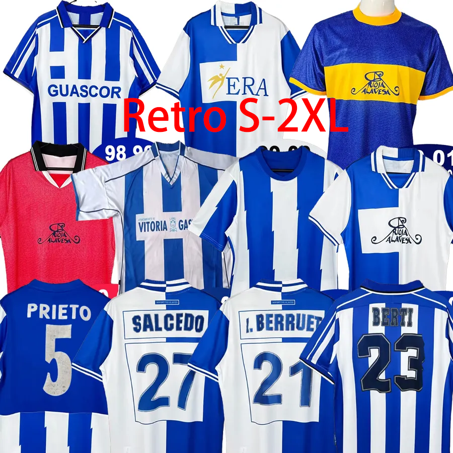 retrio deportivo alaves soccer jerseys shirts T.PINA GUIDETTI IBAI R. SOBRINO SIVERA INIGO POL MORENO MANTILLA 98 99 00 11 12 retro football Home Kids Mens Kit uniform