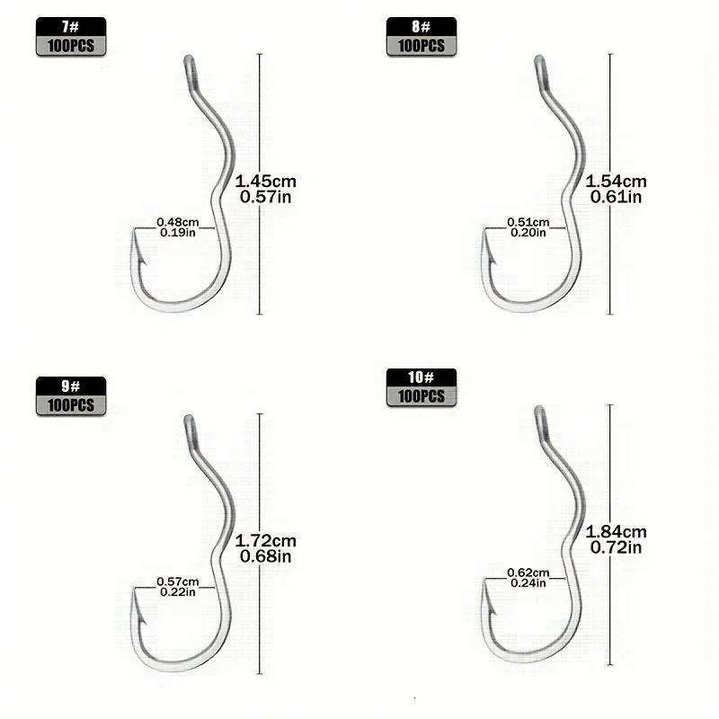 100/50PCSpcs high carbon hook, stainless steel durable, barbed, fishing first choice hooks S260305