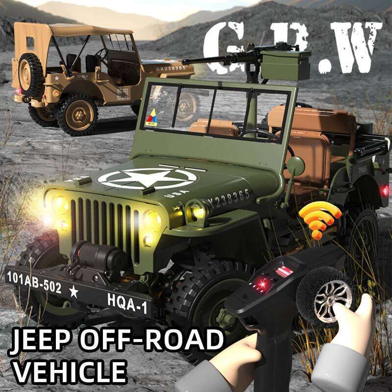 COOLBANK 1/14 HG4-58 Willys Jeep Alloy RC Electric Remote Control Model Car Simulation Military Truck Canopy Adult Kid C260306
