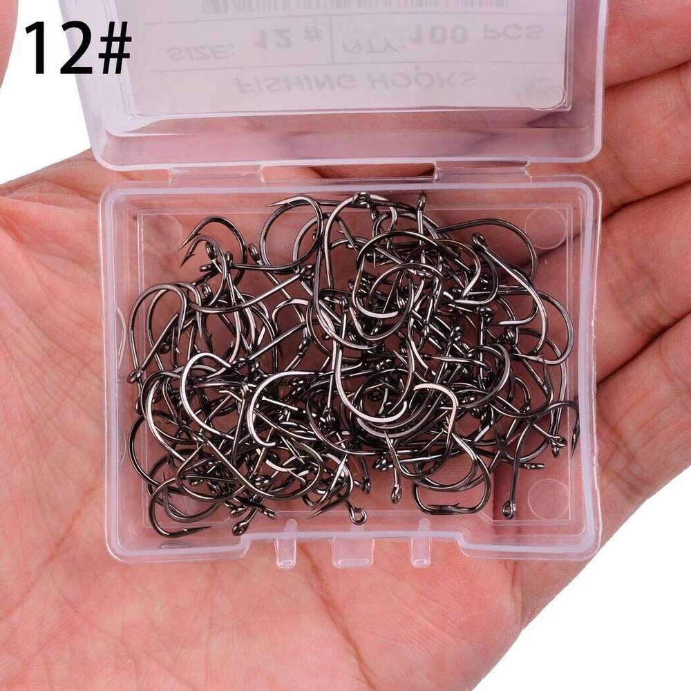 100PCS/Box Hook Jig Head Fishing Hooks Freshwater Fishhook Carpfishing Pond Carpe Fish Tackle Accessories S260305