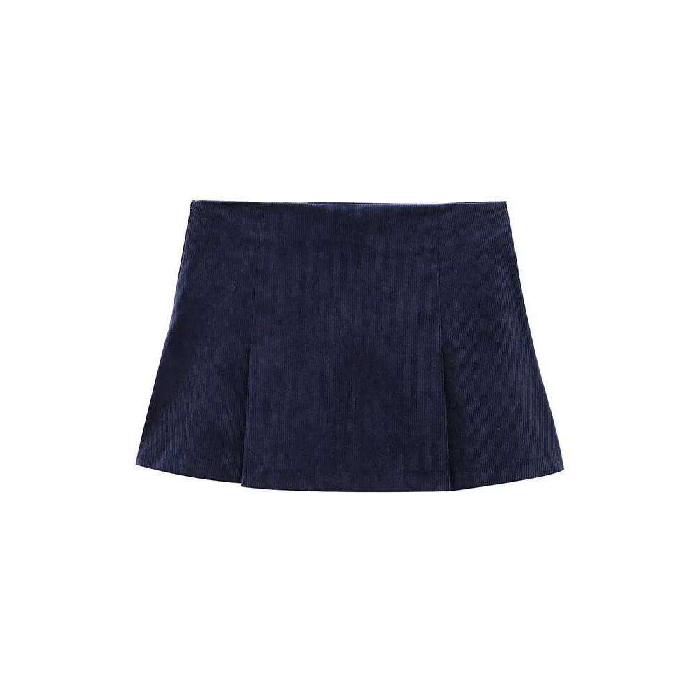 New Fall Women's Clothing European and American Style French Design Fashionable Versatile Corduroy Top Mini Skirt Set XJ260309