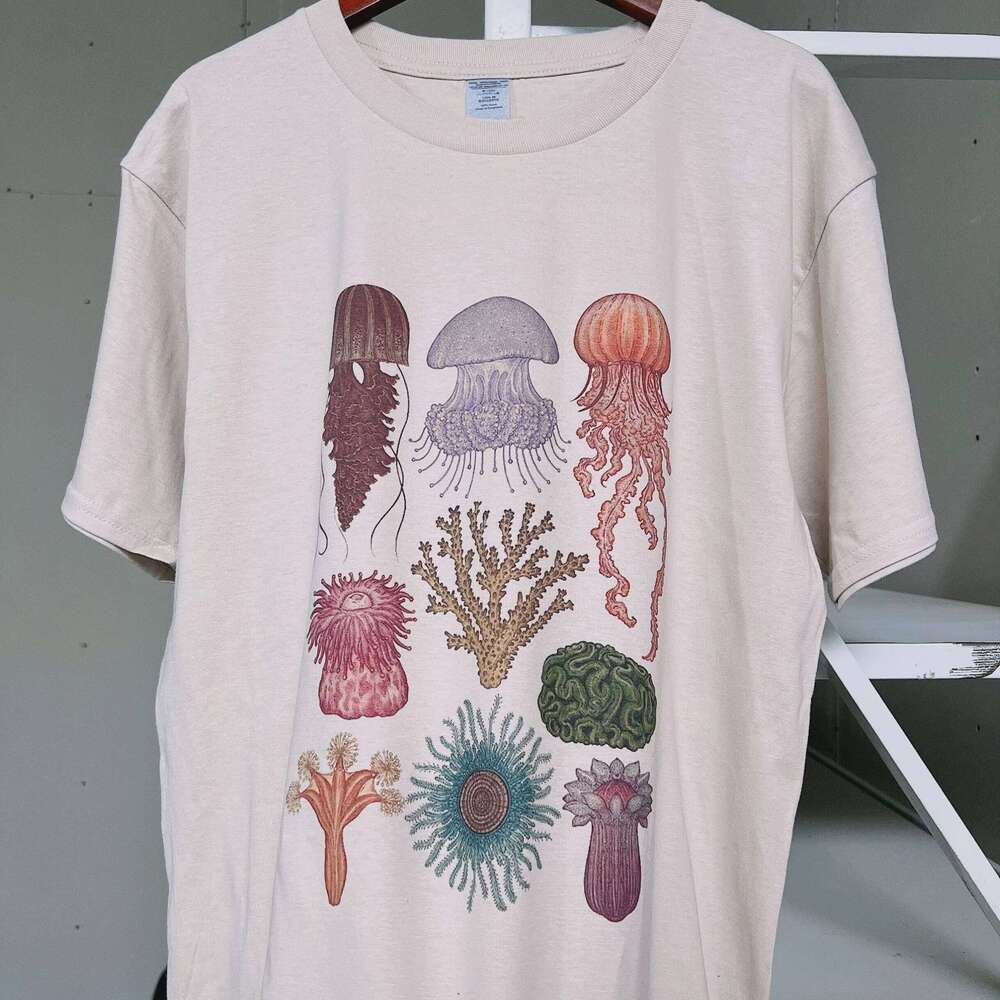 5316 JellyFish Seafood T-Shirt Women Vintage Grunge Aesthetic New Fashion, Women's T-Shirt, Comfortable, S XJ260306