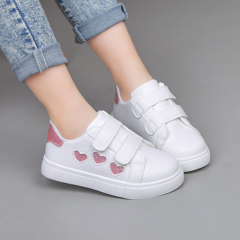 Free Shipping Kids Sneakers, Girls Shoes, White Sneakers, Board Shoes Children Fashion Walking Shoes Size 22-30