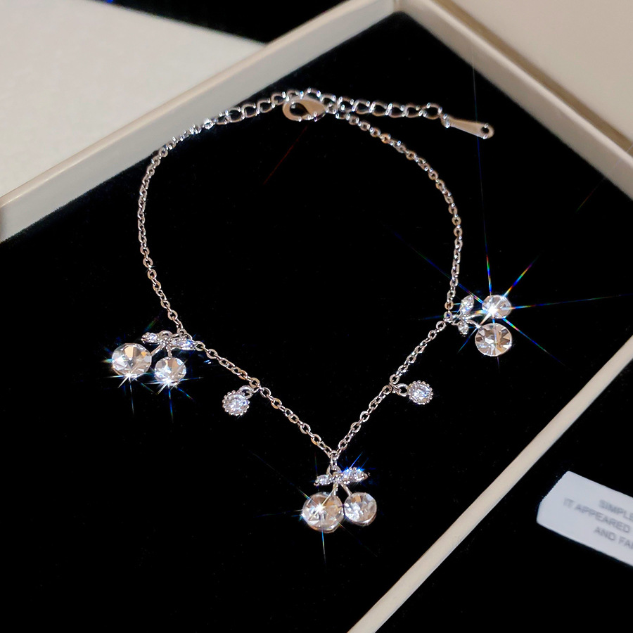 Korean-style diamond-studded grape cherry pendant bracelet exquisite elegant, sweet and luxurious, with a high-end feel Jewelry for women - view 7