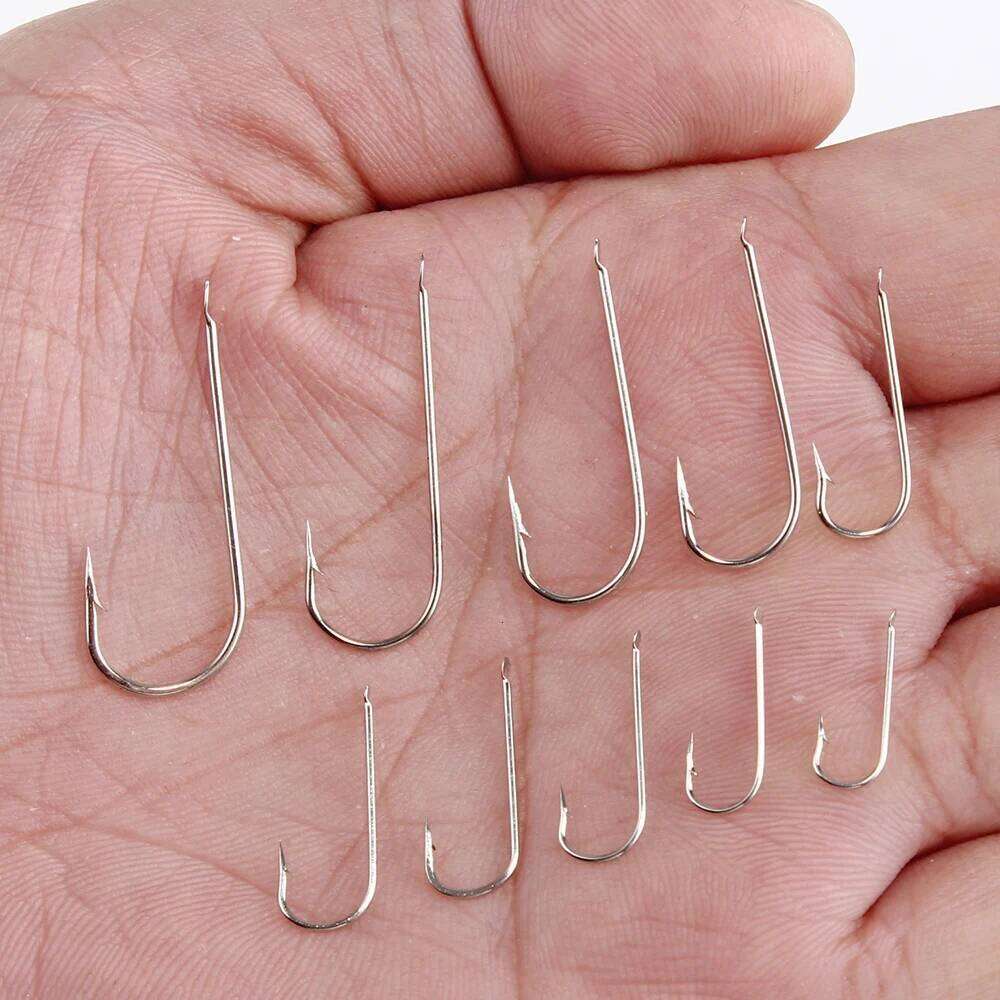 FTK Barbed Fish Hook Fishhook 100PCS/LOT Size1#-Size10# High Carbon Steel Jigging Carp Anzol Fishhooks Fishing Tackle S260305 aef