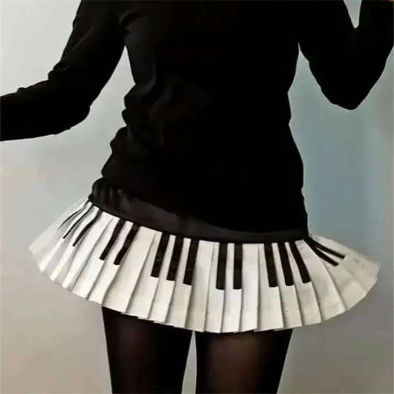 hirigin Women Y2K Pleated Contrast Color Mini Summer A-line Skirt Dress Vintage Streetwear for Party Club XJ260309