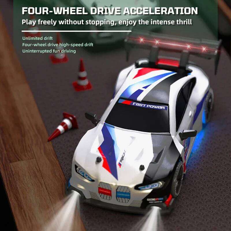 RC Drift Car 2.4G Remote Control Racing Vehicle Kids Toy 4WD High Speed Model with LED Lights Toys for Boys Children Xmas Gifts C260306