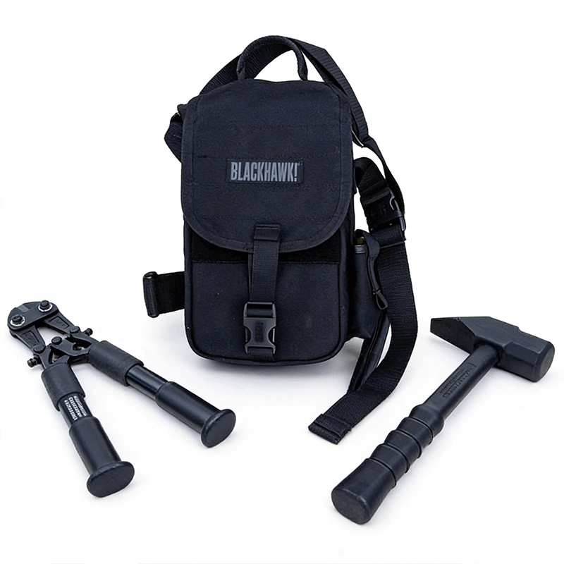 3-Piece Anti-Theft Firefighting Equipment Manual Tool Kit with Emergency Rescue Backpack (Black Fire Bag) - view 3