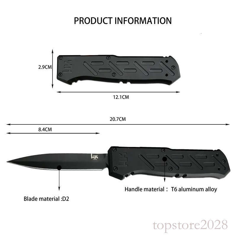High Quality HK 14850 Multi-hunting Pocket Knife Sharp pocket knife D2 Blade Aluminium Alloy Handle Outdoor Tactical Hunting Survival EDC Tools 3300 4