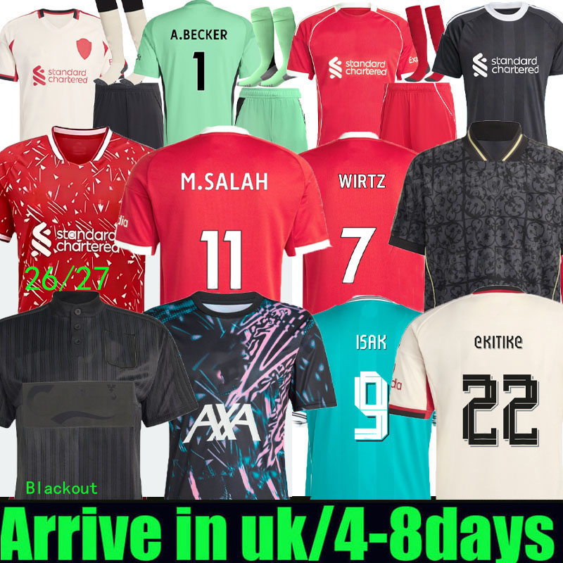 25 26 27 WIRTZ EkitikE ISAK soccer jerseys DIOGO J. frimpong Kerkez 2025 2026 Camiseta men kids football shirts home MAC ALLISTER uniforms special 1995 Blackout salah