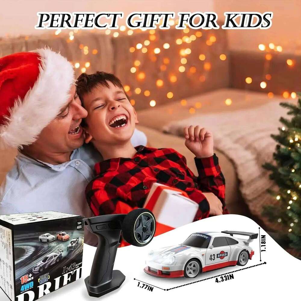 1/43 Mini Remote Control 2.4GHz 4WD Full Proportional High Speed Fast Drift Cars Racing Tires Hobby RC Car Toy Model Gift C260306