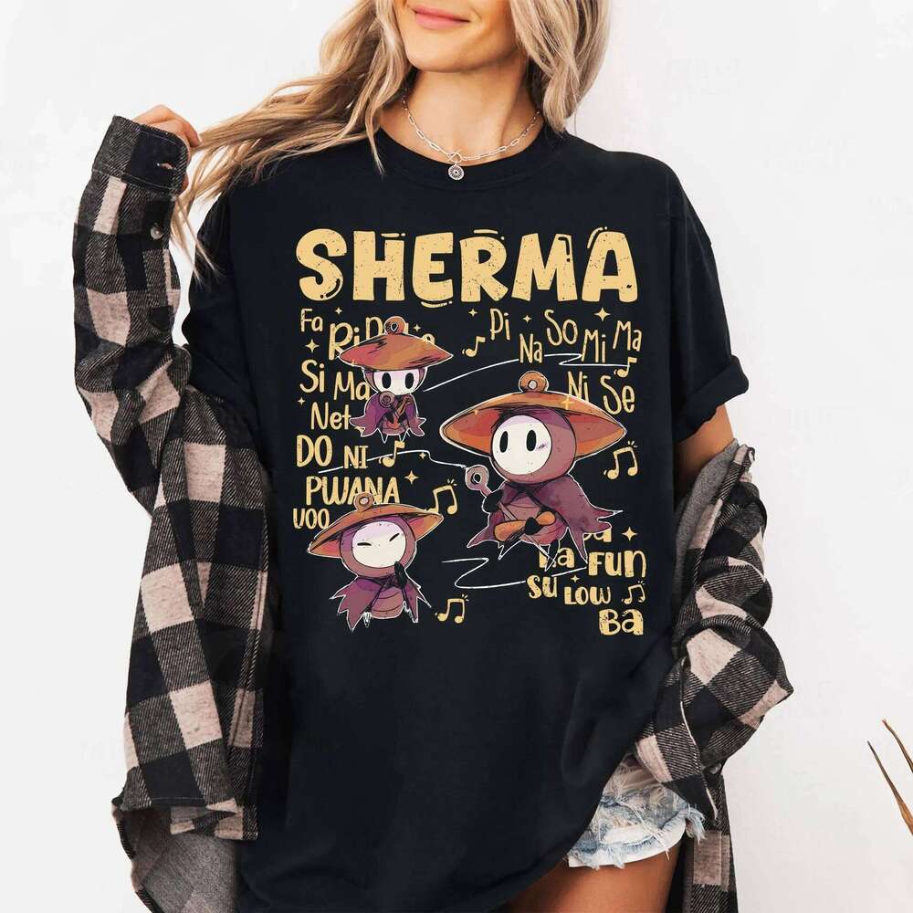 Sherma Song Hollow Knight Silksong Tee Team Cherry Game Short Sleeve Shirt Unisex Men Women All-Season Clothing XJ260306