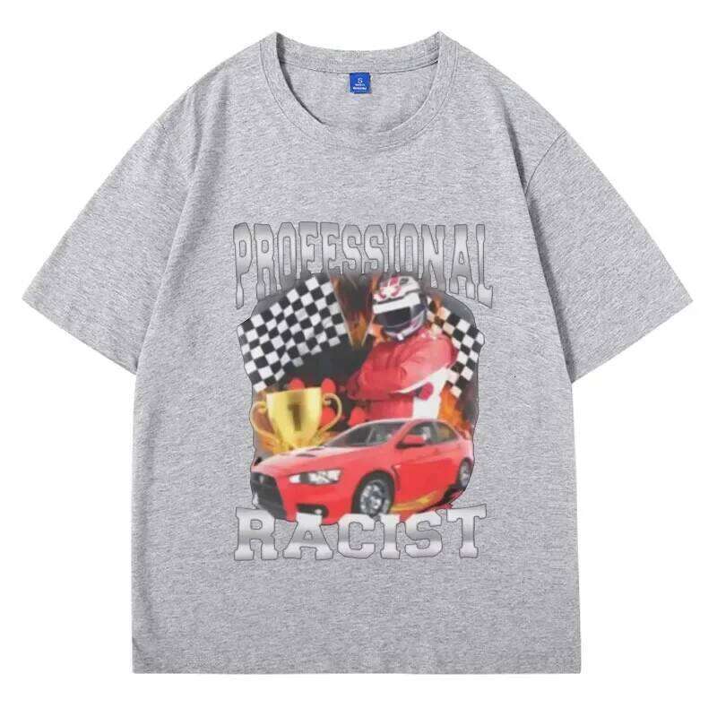 Professional Racist Unisex T-Shirt Offensive Funny Meme T Shirt Men's Women Fashion Retro Hip Hop Short Sleeves Tees XJ260306