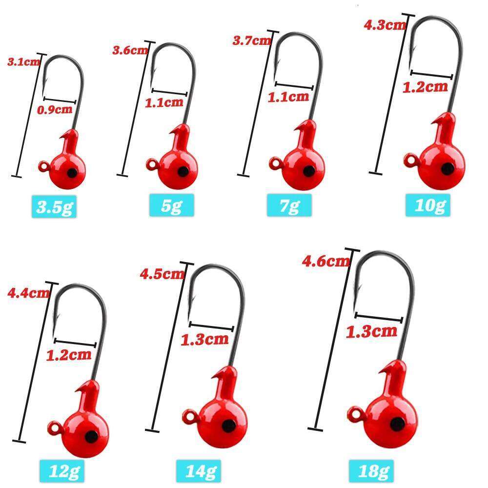 Metal Jig Hooks 3.5g 10g 18g 3D Eye Jigging Head Hook Sinker Barbed Crank Pesca Shank for Soft Lure Worm Fishing Tackle Fishhook S260305