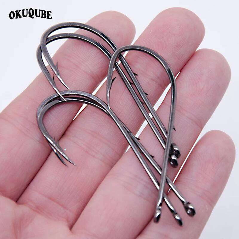 50pcs/lot Long Shank Hook For Fishing Live Double Bait Keeper Barbs High Carbon Steel With Anti-rust Fishhooks S260305