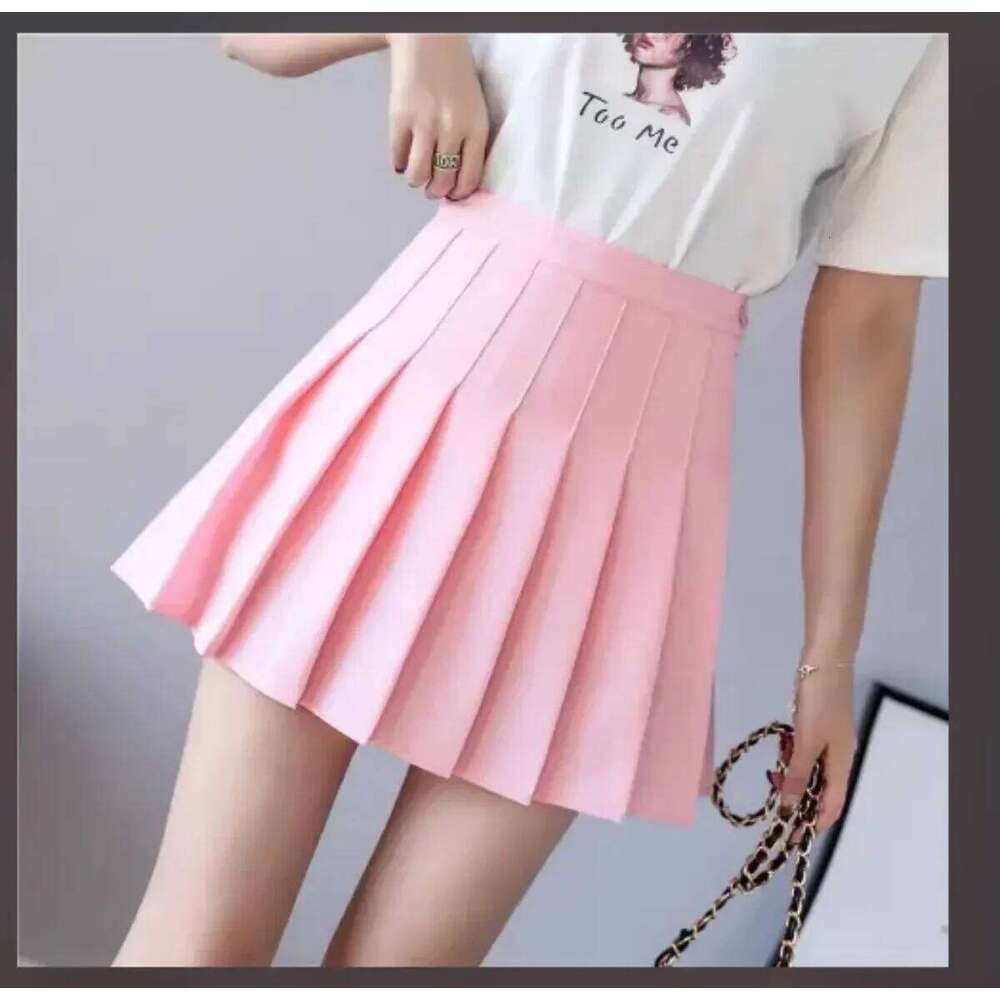 Solid Color Pleated for Women 2025 Summer New High Waist Slimming Spicy Girl College Style JK Short A-line Skirt XJ260309