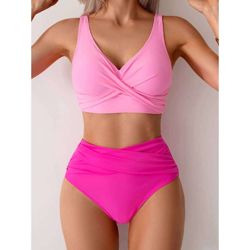 2025 New Sexy Cross High Waist Bikini Sets Swimsuit For Women Push Up Swimwear Female Two Pieces Bathing Suit Summer Beach Wear XJ260206